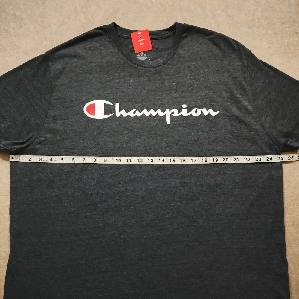 Champion Men's Charcoal Gray Logo T-Shirt #8
